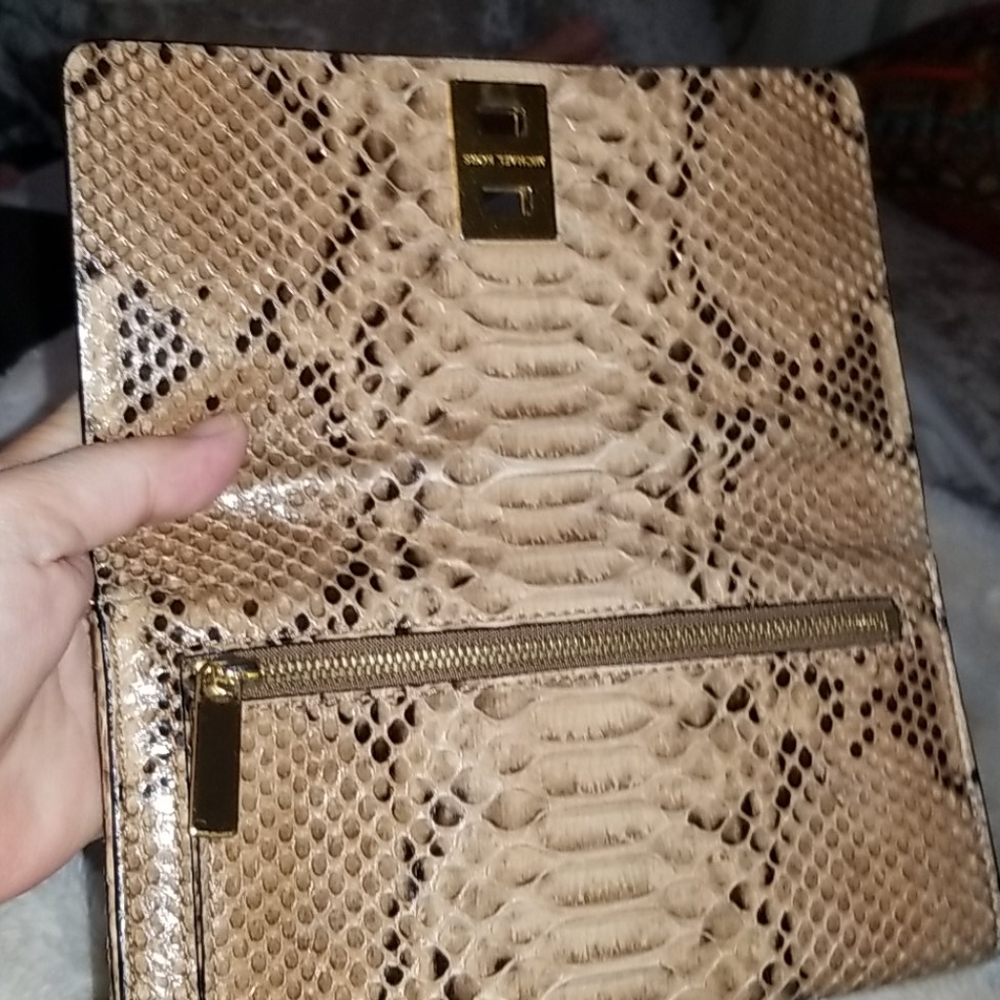 Michael Kors Clutch Anaconda Python Miranda Conti… - image 6